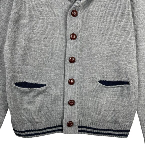 Brave Soul Men’s Knit Cardigan Sweater XL Gray Shawl Collar Button Front Classic - Picture 3 of 9